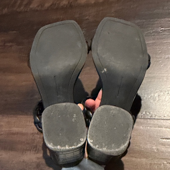 Dolce Vita Black Braided Heeled Sandals - Picture 6 of 8